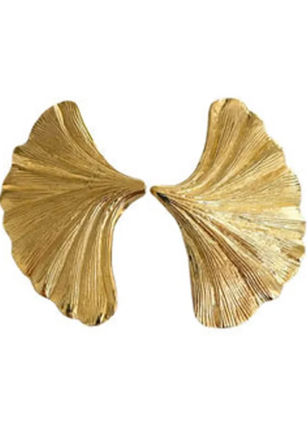 Lotta Djossou Paris Gingko Stud Earrings Gold