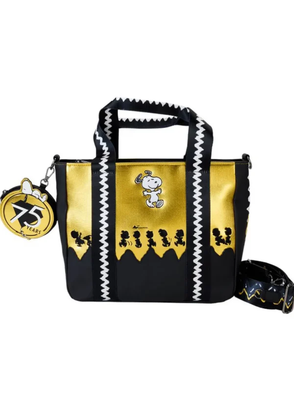 Loungefly Peanuts 75th Anniversary Tote Bag Black