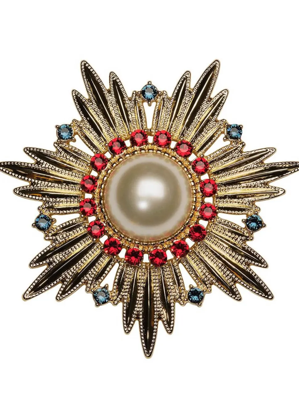 Love Vintage Cordelia Swarovski Crystal Starburst Brooche Gold