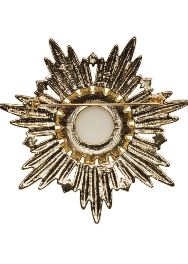 Love Vintage Cordelia Swarovski Crystal Starburst Brooche Gold