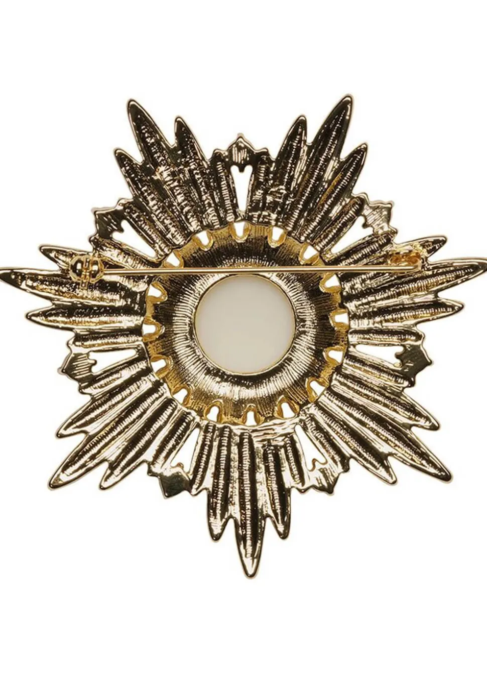 Love Vintage Cordelia Swarovski Crystal Starburst Brooche Gold
