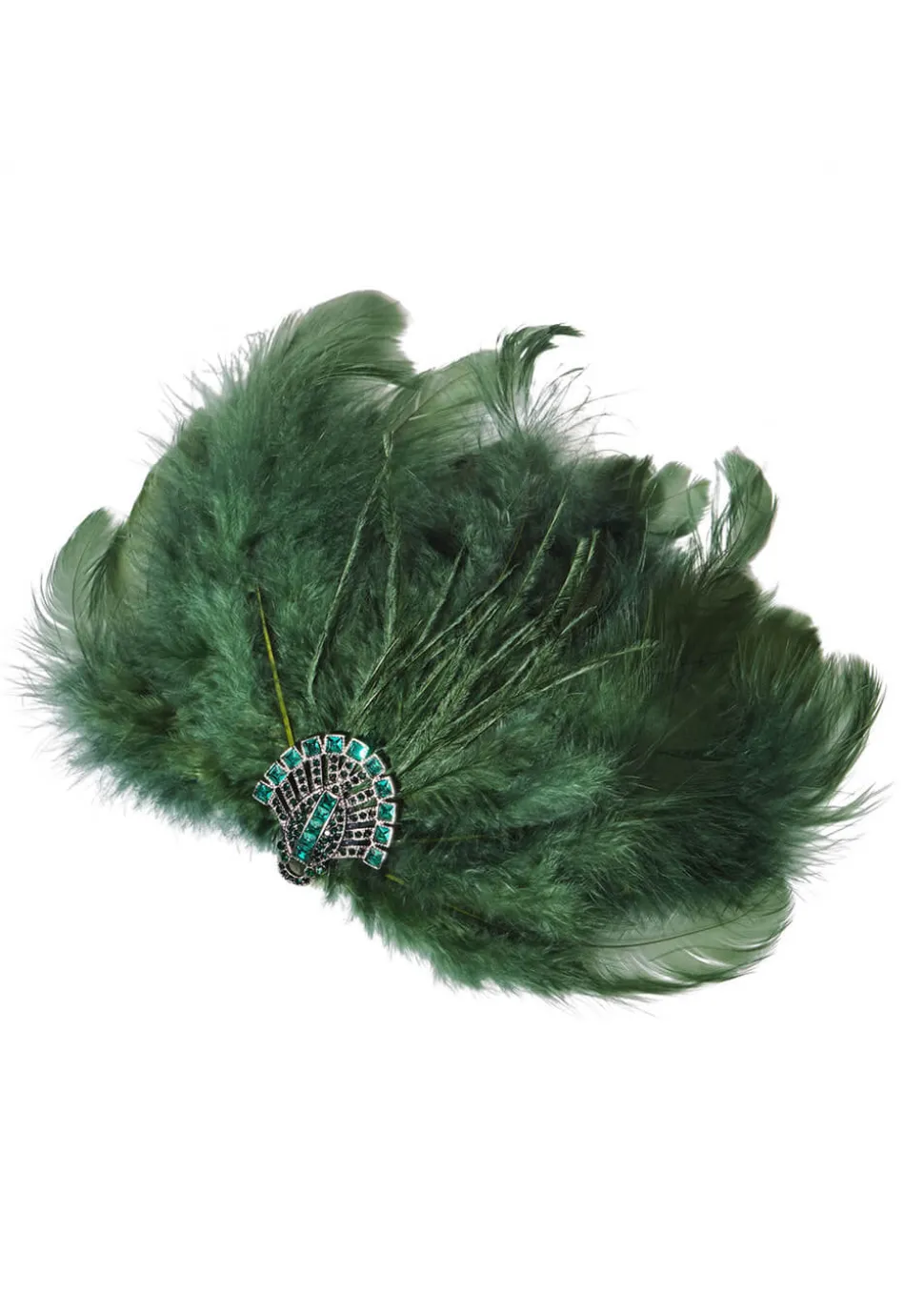 Love Vintage Feather 20's Hairclip Green
