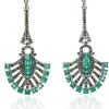 Love Vintage Gatsby Crystal 20's Earrings Green
