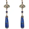 Love Vintage Lapis Natural Stone 20's Earrings Purple