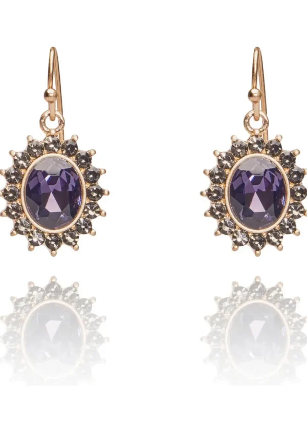 Love Vintage Regency Amethyst Earrings Purple