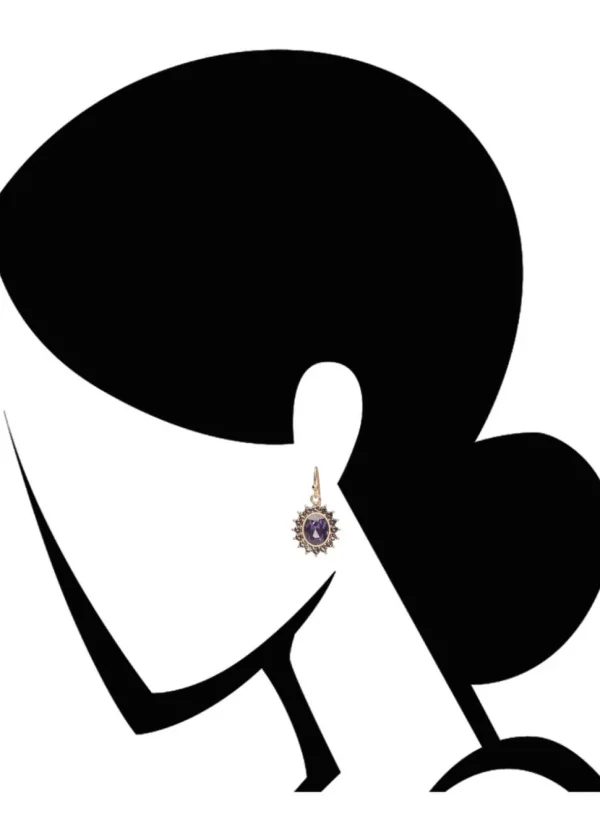 Love Vintage Regency Amethyst Earrings Purple