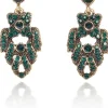 Love Vintage Theda Art Deco 20's Earrings Green