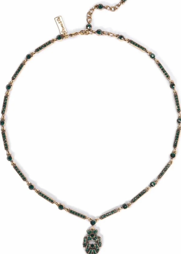 Love Vintage Theda Art Deco 20's Necklace Green