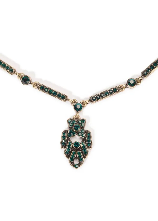 Love Vintage Theda Art Deco 20's Necklace Green