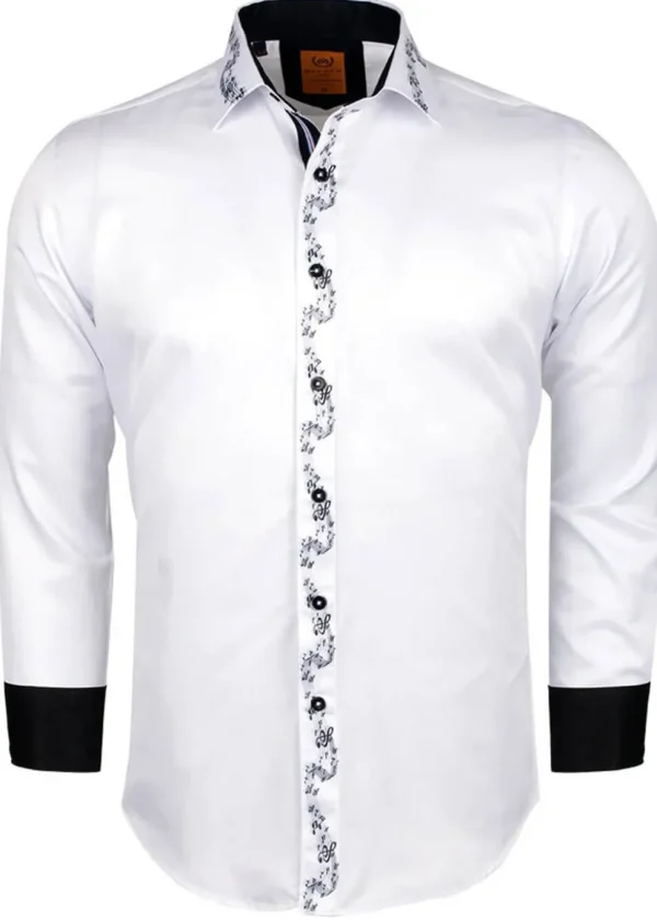 Makrom Mens Music Notes Shirt White