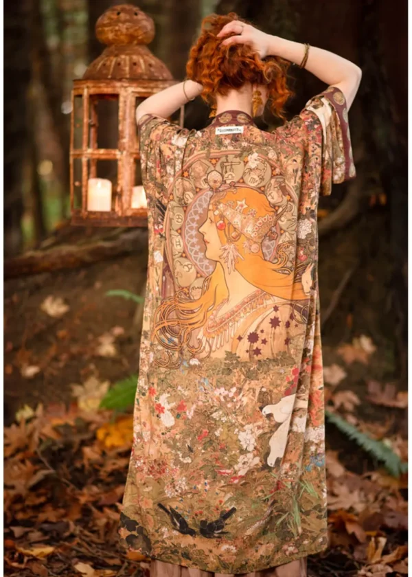 Market Of Stars Dreamweaver Art Nouveau Mucha Kimono Multicolour