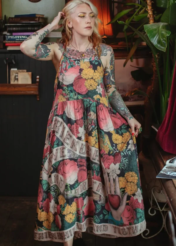 Market Of Stars Friendship Love & Truth Maxi Slip Dress Multi