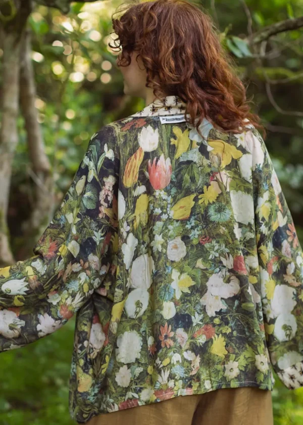 Market Of Stars I Dream In Flowers Brueghel Short Kimono Green