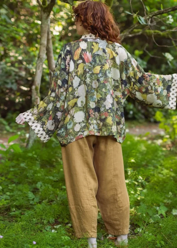 Market Of Stars I Dream In Flowers Brueghel Short Kimono Green