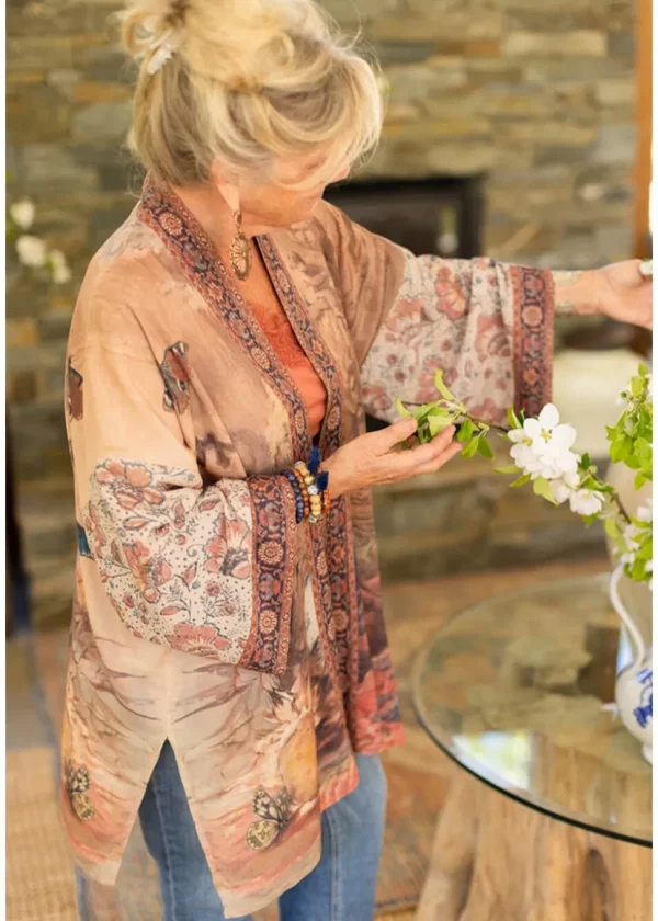 Market Of Stars The Storyteller Midi Kimono Brown