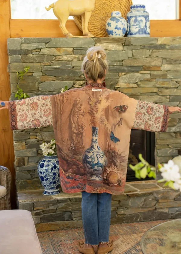 Market Of Stars The Storyteller Midi Kimono Brown