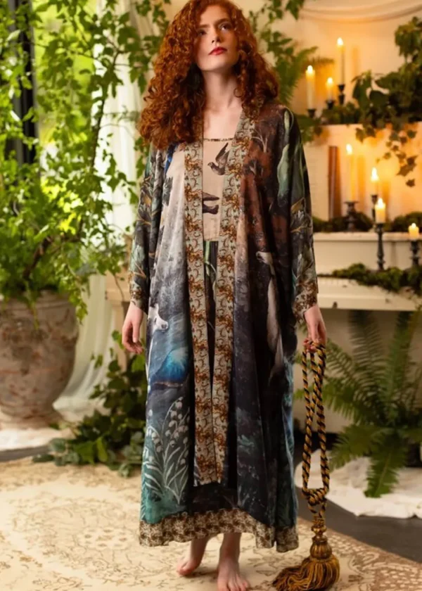 Market Of Stars Theatre Of Dreams Deer Long Kimono Multi