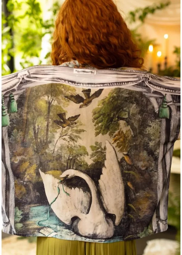 Market Of Stars Theatre Of Dreams Swan Short Kimono Multi