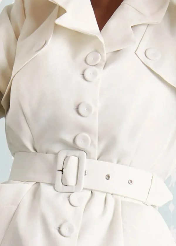 Miss Candyfloss Anais May Water Resistant 50's Trenchcoat Cream