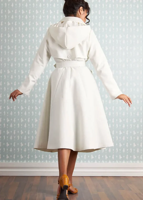 Miss Candyfloss Anais May Water Resistant 50's Trenchcoat Cream