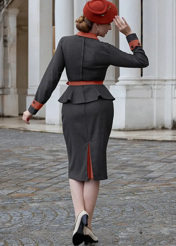 Miss Candyfloss Corinne Terra 40's Pencil Dress Grey