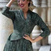 Miss Candyfloss Rebekah Gia Goldleaf 50's Swing Dress Green