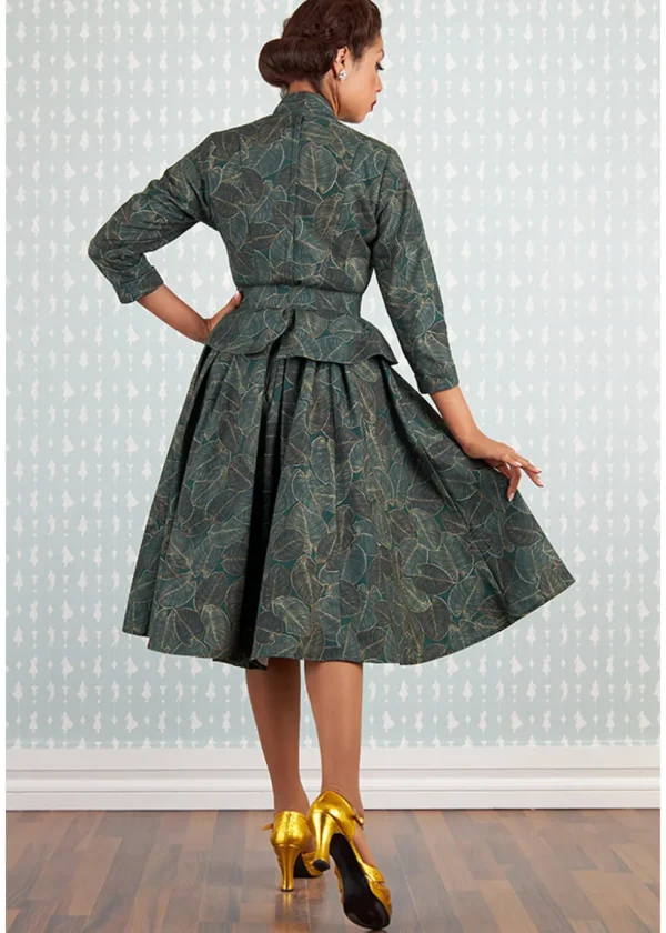 Miss Candyfloss Rebekah Gia Goldleaf 50's Swing Dress Green