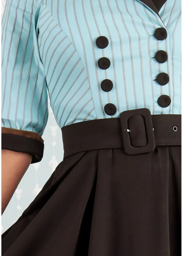 Miss Candyfloss Roxana Minty 50's Swing Dress Mint Brown