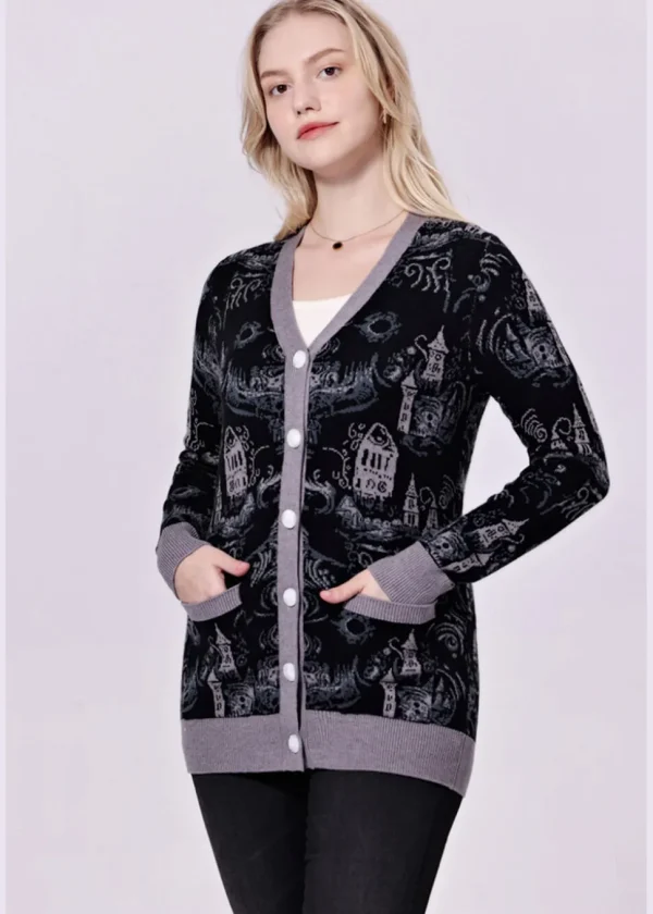 Miss Lulo Fiona Dark Towers Cardigan Black