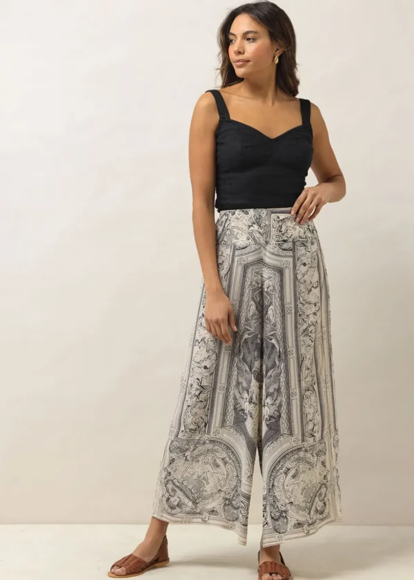 One Hundred Stars Cherub Crepe Palazzo Trousers Natural
