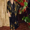 One Hundred Stars Chrysanthemum Crepe Palazzo Trousers Black