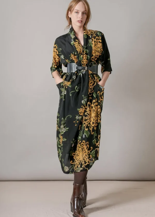 One Hundred Stars Chrysanthemum Rachel Dress Black