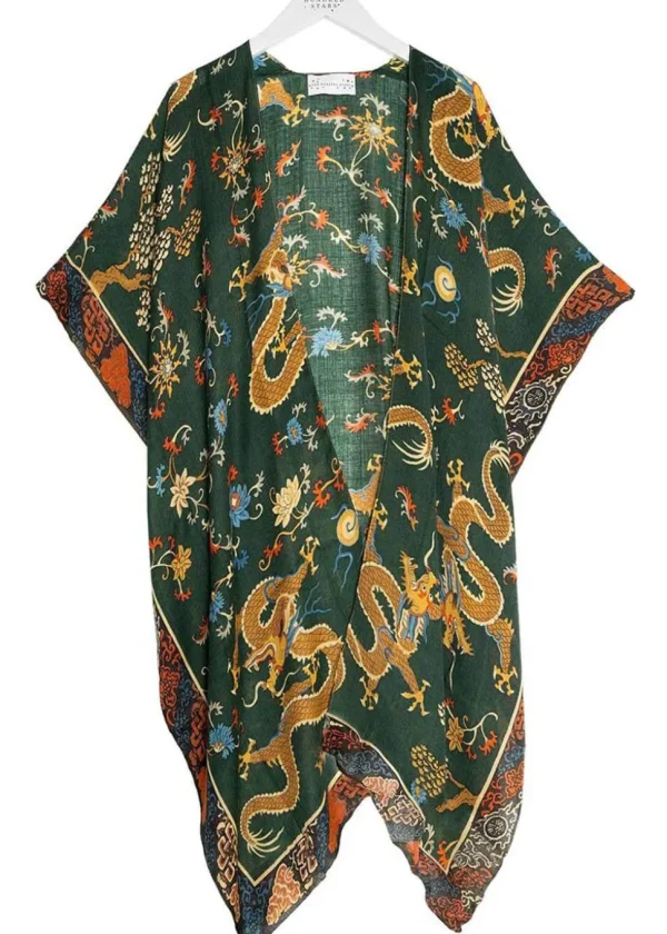 One Hundred Stars Dragon Woll Throwover Green