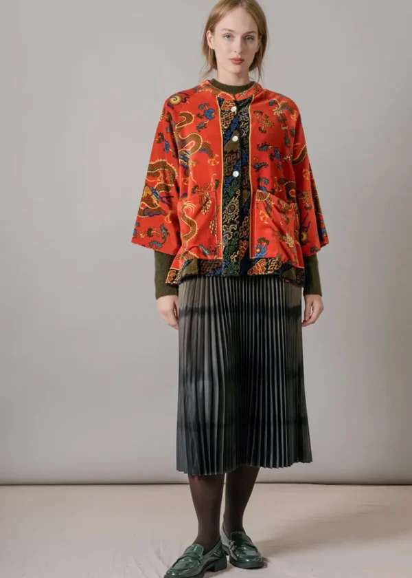 One Hundred Stars Dragon Velvet Jacket Rust