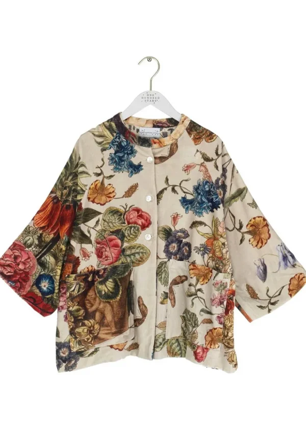 One Hundred Stars Primula Velvet Jachet in Stone