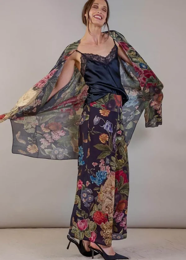 One Hundred Stars Primula Crepe Palazzo Trousers Black