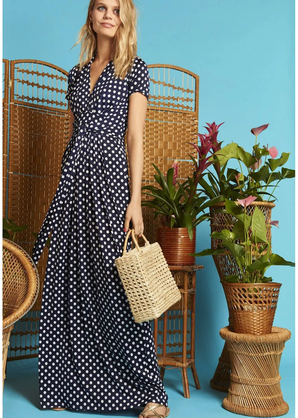 onjenu_pitot_polkadot_s_m_3.webp Onjenu Pitot Polkadot 70's Maxi Dress Navy
