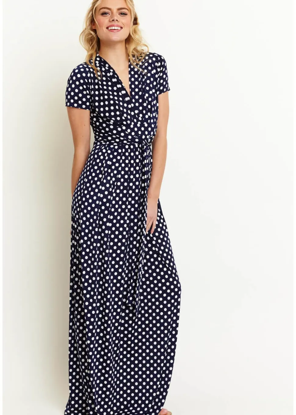 onjenu_pitot_polkadot_s_m_5.webp Onjenu Pitot Polkadot 70's Maxi Dress Navy