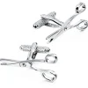 Onyx Art Men Cufflinks Scissors Silver