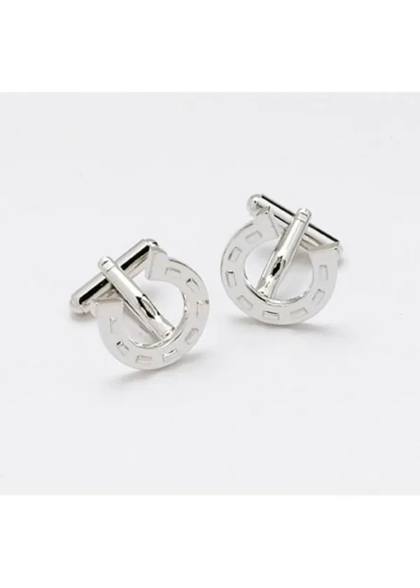Onyx Art Men's Cufflinks Horse Shoe