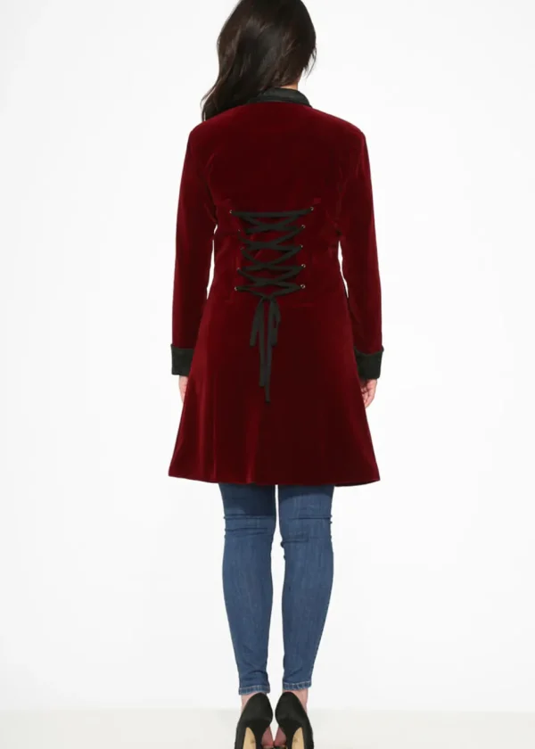 Orchid Bloom Regent Velvet Coat Burgundy