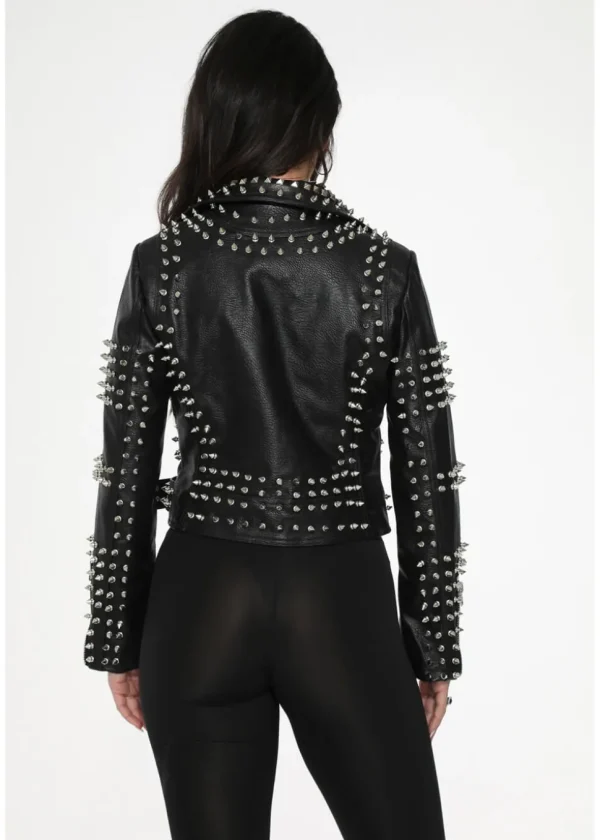 Orchid Bloom Spike PU Jacket Black
