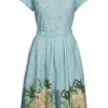 Palava Louise Kew Gardens 40's A-Line Dress Blue