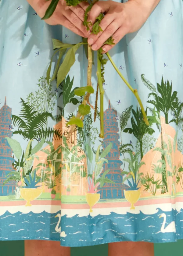 Palava Louise Kew Gardens 40's A-Line Dress Blue