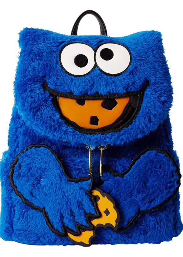 PRE-ORDER Loungefly Sesame Street Cookie Monster Plush Backpack Blue