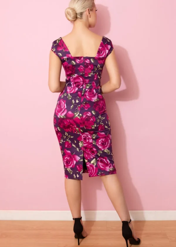 Pretty Dress Company Cara Sorrento 50's Pencil Dress Berry