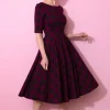 Pretty Dress Company Hepburn Tartan 50's Swing Jurk Berry