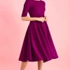 Pretty Dress Company Hepburn 50's Swing Dress Berry