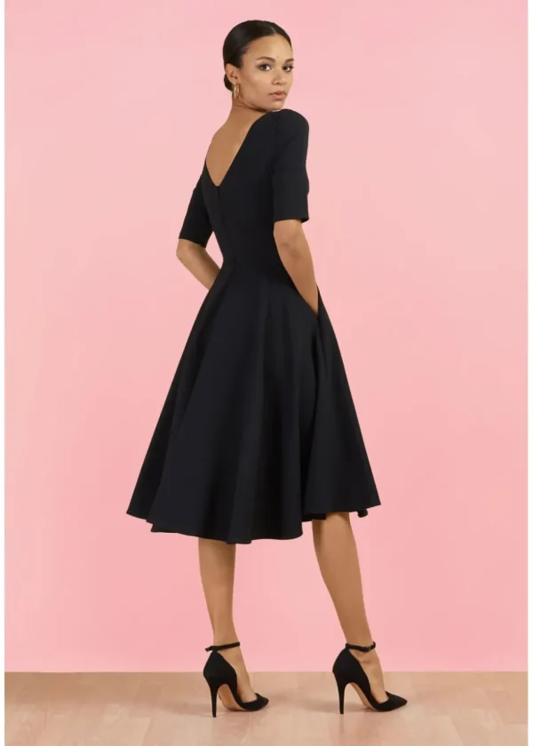 Pretty Dress Company Hepburn 50's Swing Dress Black
