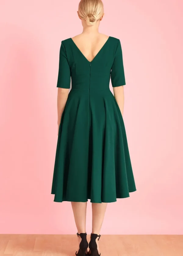 Pretty Dress Company Hepburn 50's Swing Dress Forest Green